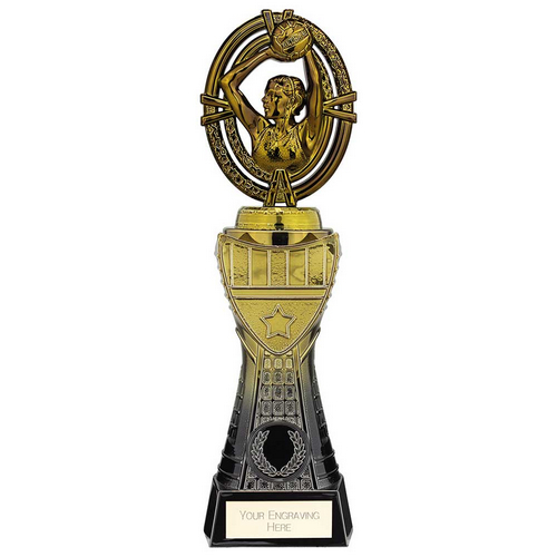 Maverick Heavyweight Netball Trophy | Black & Gold | 250mm | G7