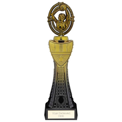 Maverick Heavyweight Netball Trophy | Black & Gold | 315mm | G25