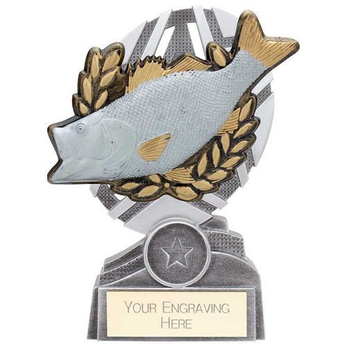 The Stars Fishing Plaque Trophy | Silver & Gold | 150mm | G9