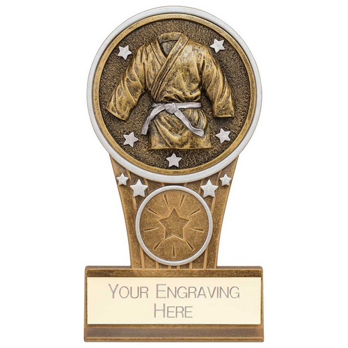 Ikon Tower Martial Arts Trophy | Antique Silver & Gold | 125mm | G9