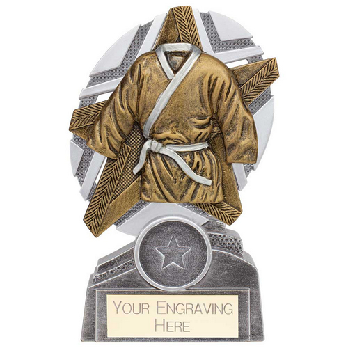 The Stars Martial Arts Plaque Trophy | Silver & Gold | 130mm | G9