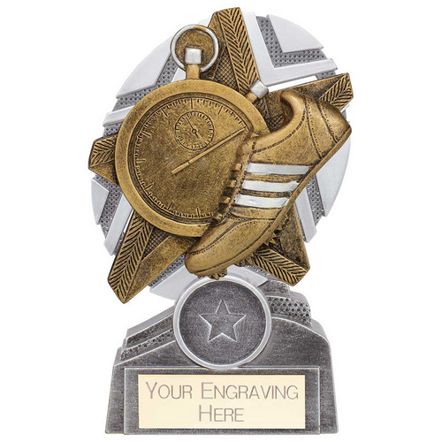 The Stars Running Plaque Trophy | Silver & Gold | 130mm | G9