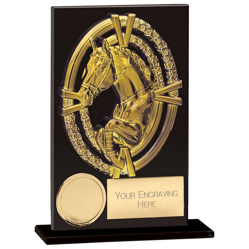 Maverick Fusion Equestrian Trophy | Black Glass | 125mm |