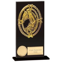 Maverick Fusion Equestrian Trophy | Black Glass | 160mm |