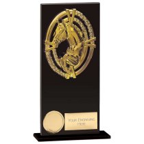 Maverick Fusion Equestrian Trophy | Black Glass | 180mm |