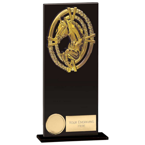 Maverick Fusion Equestrian Trophy | Black Glass | 200mm |