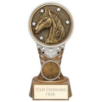 Ikon Tower Equestrian Trophy | Antique Silver & Gold | 150mm | G24