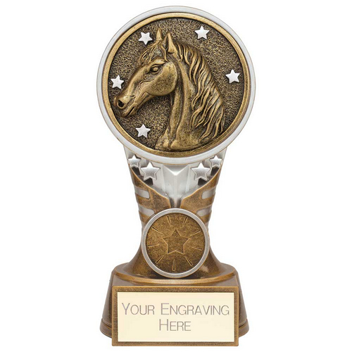 Ikon Tower Equestrian Trophy | Antique Silver & Gold | 150mm | G24