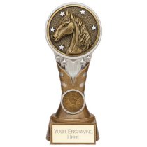 Ikon Tower Equestrian Trophy | Antique Silver & Gold | 175mm | G24