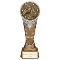 Ikon Tower Equestrian Trophy | Antique Silver & Gold | 200mm | G24