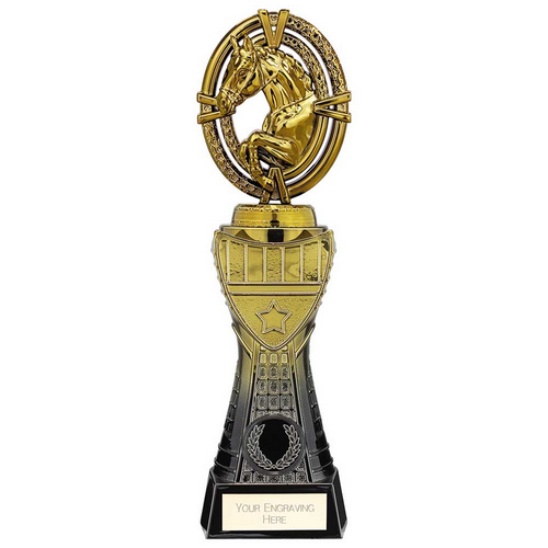 Maverick Heavyweight Equestrian Trophy | Black & Gold | 250mm | G7