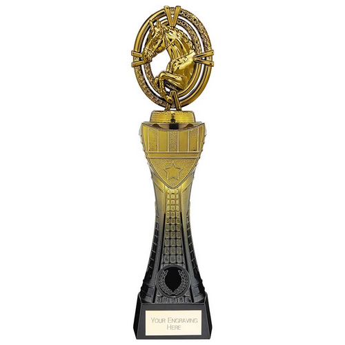 Maverick Heavyweight Equestrian Trophy | Black & Gold | 290mm | G24