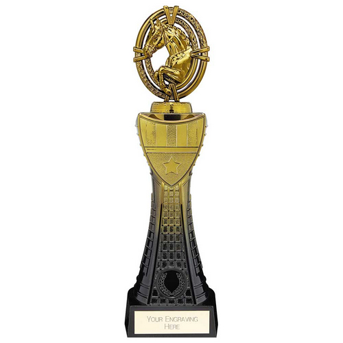 Maverick Heavyweight Equestrian Trophy | Black & Gold | 315mm | G25