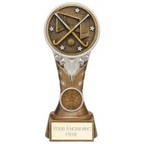 Ikon Tower Hockey Trophy | Antique Silver & Gold | 175mm | G24