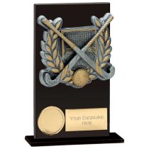 Euphoria Hero Field Hockey Glass Trophy | Jet Black | 140mm |