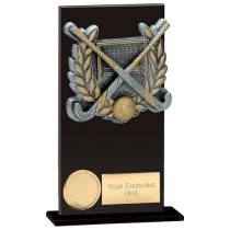 Euphoria Hero Field Hockey Glass Trophy | Jet Black | 160mm |