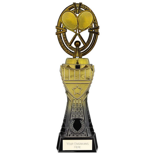 Maverick Heavyweight Tennis Trophy | Black & Gold | 250mm | G7