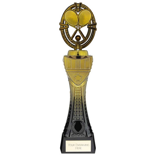Maverick Heavyweight Tennis Trophy | Black & Gold | 290mm | G24