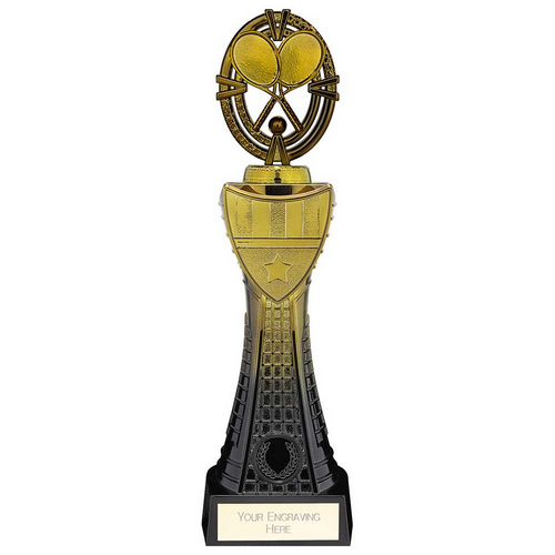 Maverick Heavyweight Tennis Trophy | Black & Gold | 315mm | G25