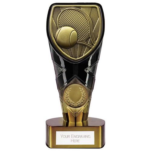 Fusion Cobra Tennis Trophy | Black & Gold | 150mm | G7