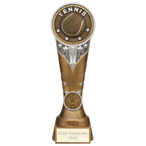 Ikon Tower Tennis Trophy | Antique Silver & Gold | 225mm | G24