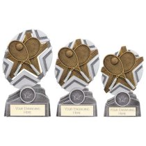 The Stars Tennis Plaque Trophy | Silver & Gold | 130mm | G9