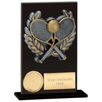 Euphoria Hero Crystal Tennis Trophy | Jet Black | 125mm |