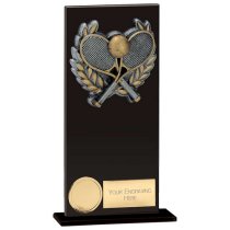 Euphoria Hero Crystal Tennis Trophy | Jet Black | 180mm |