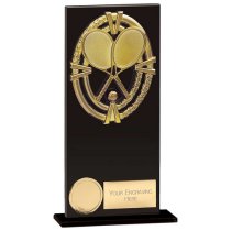 Maverick Fusion Glass Tennis Trophy | Jet Black | 180mm |