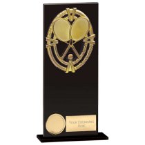Maverick Fusion Glass Tennis Trophy | Jet Black | 200mm |