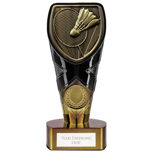 Fusion Cobra Badminton Trophy | Black & Gold | 150mm | G7