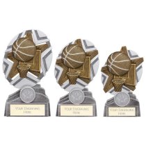 The Stars Basketball Plaque Trophy | Silver & Gold | 130mm | G9