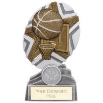 The Stars Basketball Plaque Trophy | Silver & Gold | 150mm | G9