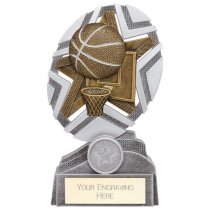 The Stars Basketball Plaque Trophy | Silver & Gold | 170mm | G25