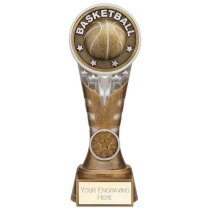 Ikon Tower Basketball Trophy | Antique Silver & Gold | 200mm | G24