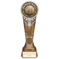 Ikon Tower Basketball Trophy | Antique Silver & Gold | 225mm | G24