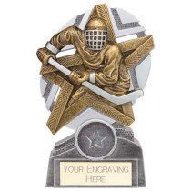 The Stars Ice Hockey Plaque Trophy | Silver & Gold | 130mm | G9
