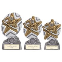 The Stars Ice Hockey Plaque Trophy | Silver & Gold | 130mm | G9