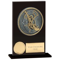 Euphoria Hero GAA Camogie Glass Trophy | Jet Black | 125mm |