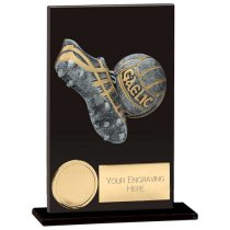 Euphoria Hero GAA Boot Ball Glass Trophy | Jet Black | 125mm |
