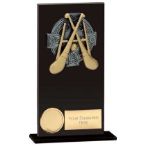 Euphoria Hero GAA Hurling Glass Trophy | Jet Black | 160mm |