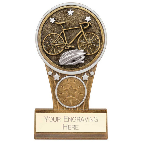 Ikon Tower Cycling Trophy | Antique Silver & Gold | 125mm | G9