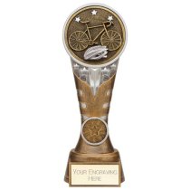 Ikon Tower Cycling Trophy | Antique Silver & Gold | 200mm | G24