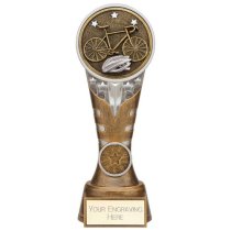 Ikon Tower Cycling Trophy | Antique Silver & Gold | 200mm | G24