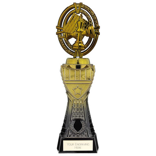 Maverick Heavyweight Chess Trophy | Black & Gold | 250mm | G7