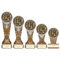 Ikon Tower Chess Trophy | Antique Silver & Gold | 200mm | G24