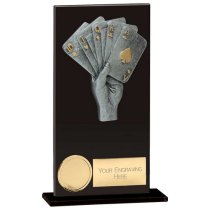 Euphoria Hero Cards Poker Glass Trophy | Jet Black | 160mm |