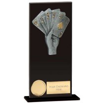 Euphoria Hero Cards Poker Glass Trophy | Jet Black | 180mm |