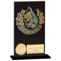 Euphoria Hero Dominoes Glass Trophy | Jet Black | 140mm |