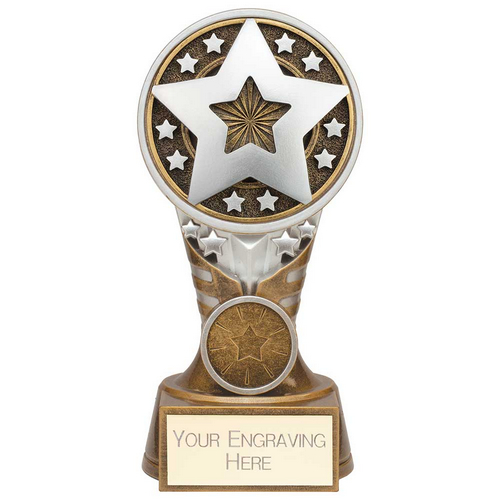 Ikon Tower Achievement Trophy | Antique Silver & Gold | 150mm | G24
